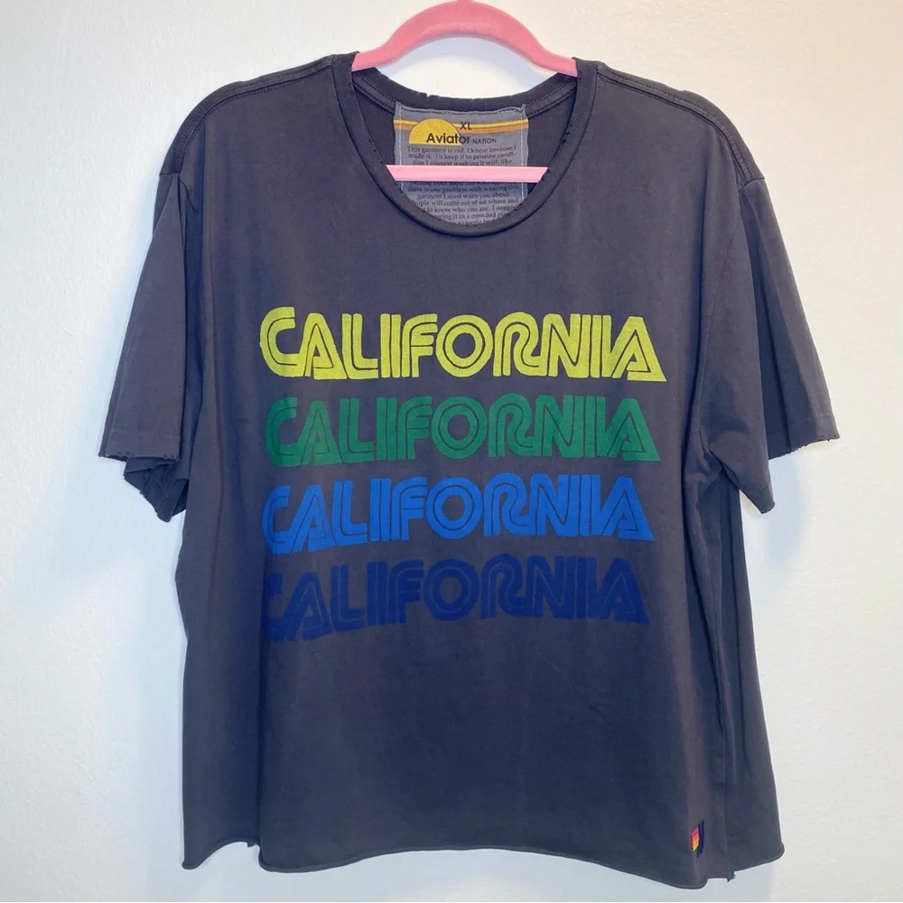 AVIATOR NATION gray California tee RARE - Picture 13 of 16